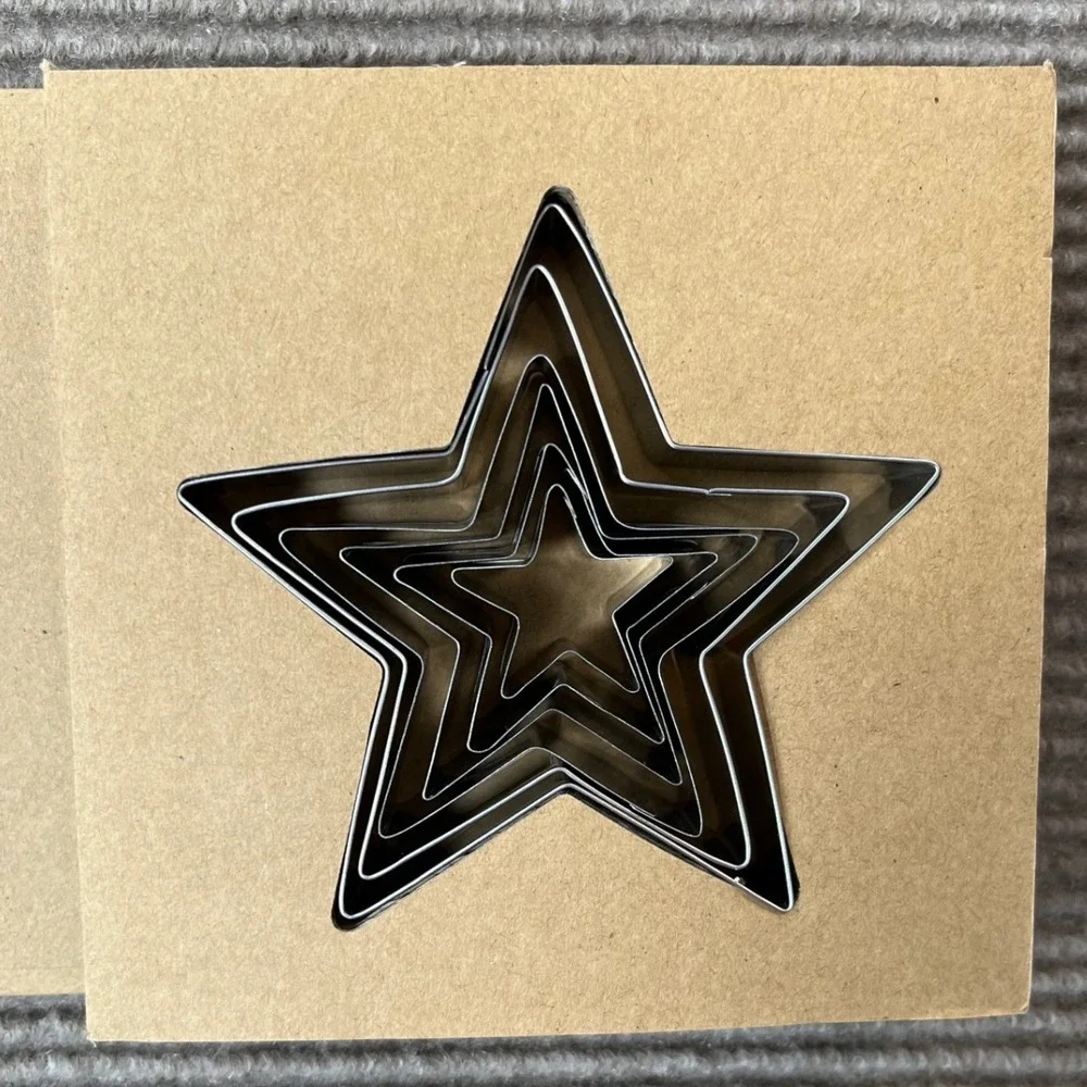 Santa Barbara Design Studio Star Cookie Cutter 6pc Stacked Christmas Tree NEW
